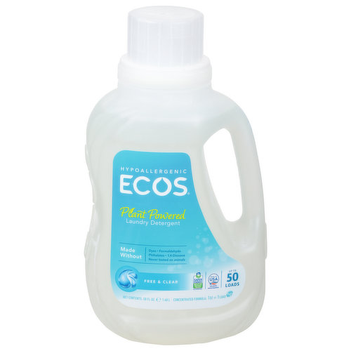 Ecos Laundry Detergent, Plant Powered, Free & Clear
