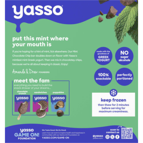 Yasso Frozen Greek Mint Chocolate Chip Yogurt Bars