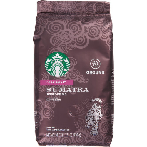 Starbucks Coffee, 100% Arabica, Ground, Dark Roast, Sumatra