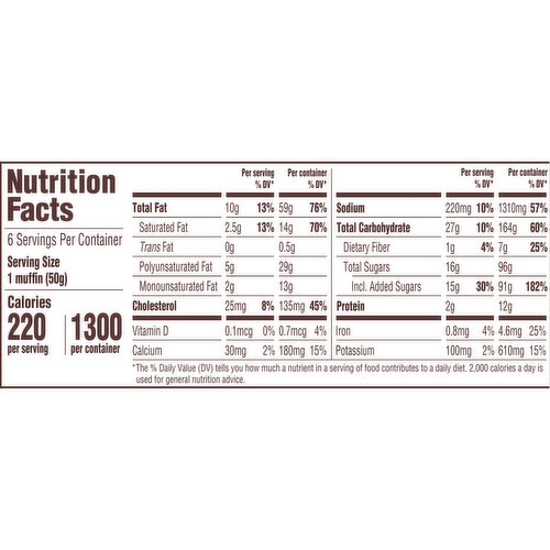 Thomas' Chocolate Chip Chocolate Muffin Tops, 6 packs, 10.5 oz