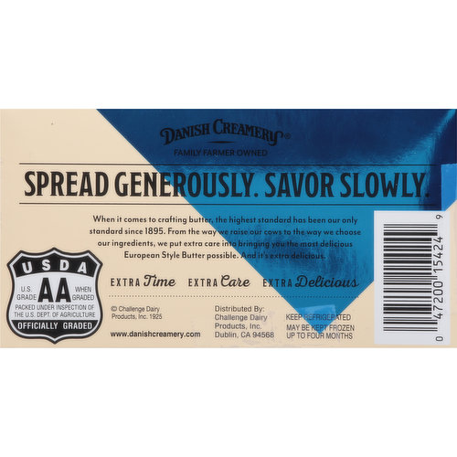 Danish Creamers Butter, European Style, Unsalted, 85% Butterfat
