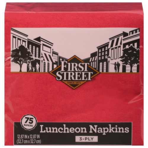 First Street Luncheon Napkins, Classic Red, 3-Ply