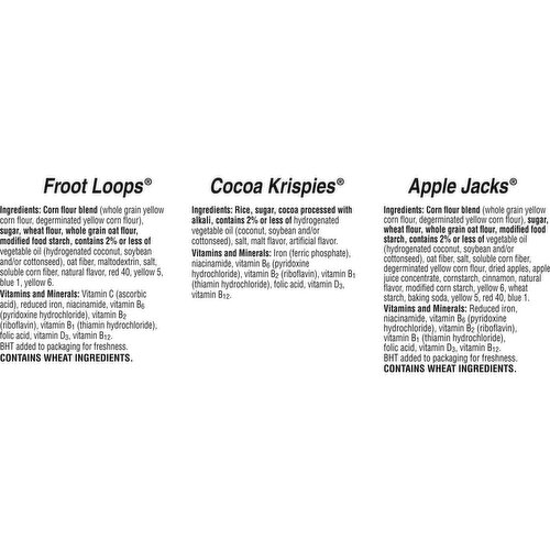 Kellogg's Breakfast Cereal, Variety Pack