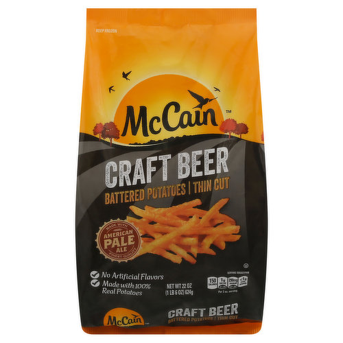 McCain Battered Potatoes, Craft Beer, Thin Cut