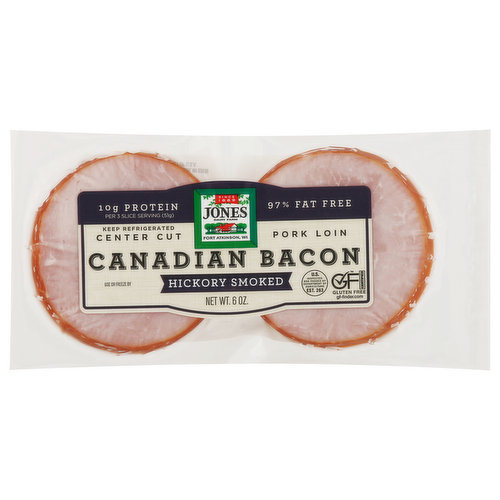 Jones Dairy Farm Bacon, Canadian, Center Cut, Hickory Smoked