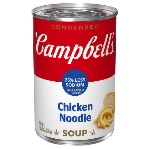 Campbell's Condensed Soup, 25% Less Sodium, Chicken Noodle