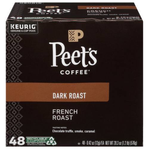 Peet's Coffee Coffee, Dark Roast, French Roast, K-Cup Pods