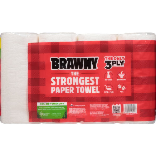 Brawny White 3-Ply Double Rolls Paper Towels