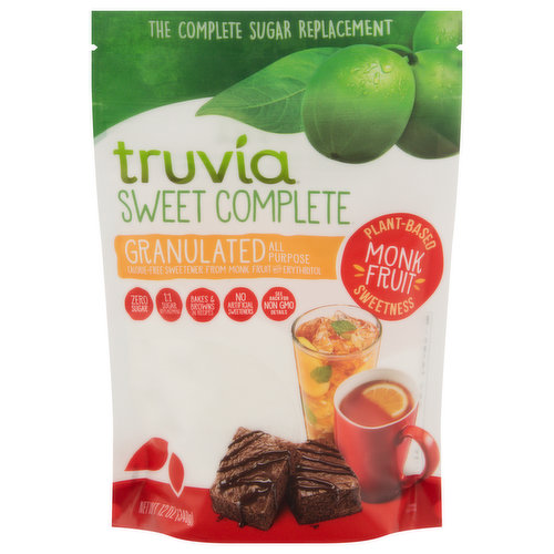 Truvia Sweetener, Monk Fruit, Plant-Based, Granulated