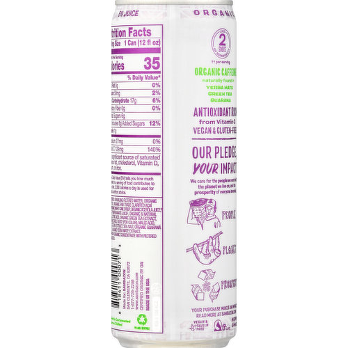 Sambazon Energy Drink, Low Calorie, Acai Berry Pomegranate