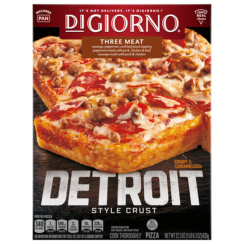 DiGiorno Pizza, Detroit Style Crust, Three Meat