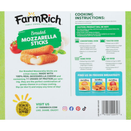 Farm Rich Breaded Mozzarella Sticks Party Size
