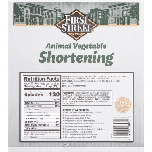 First Street Animal Vegetable, Shortening