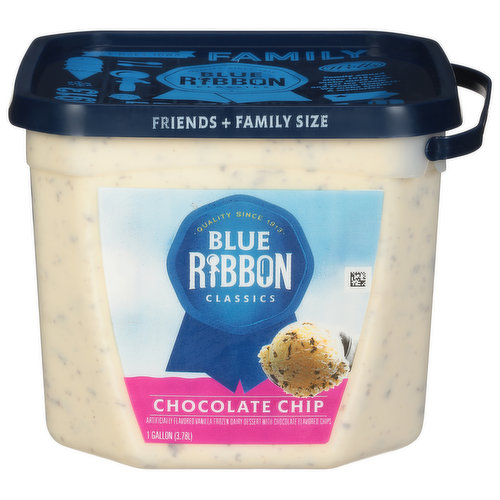 Blue Ribbon Classics Frozen Dairy Dessert, Chocolate Chip, Friends + Family Size