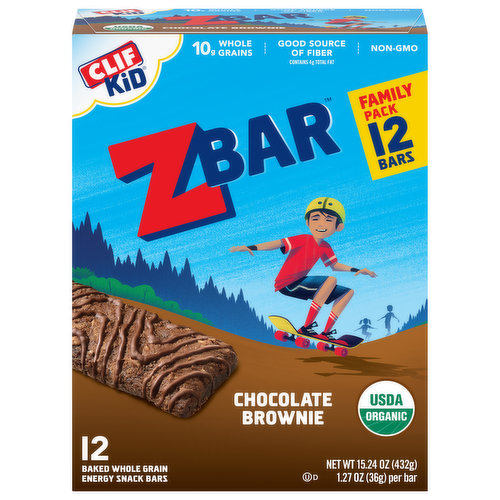 Zbar Energy Snack Bars, Chocolate Brownie, Family Pack