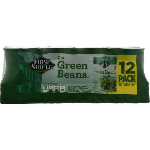 First Street Green Beans, Cut,12 Pack