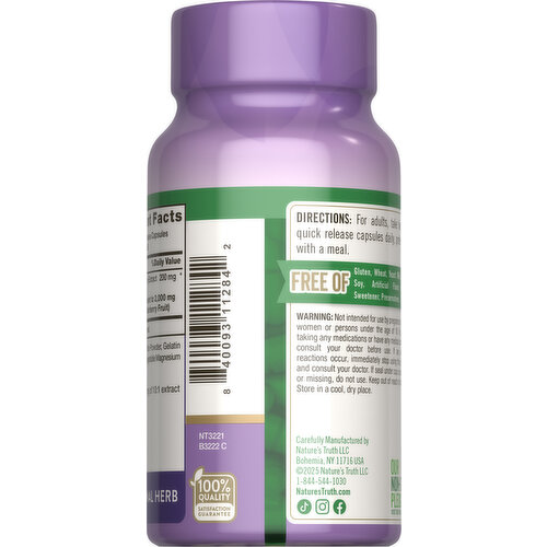 Nature's Truth Capsules Sambucus 2000 mg Black Elderberry