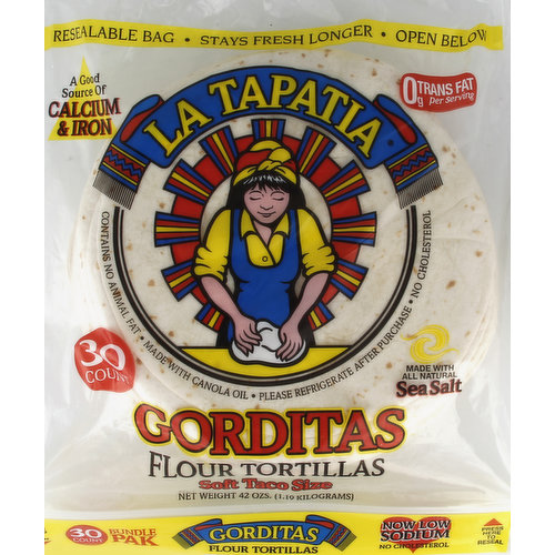 La Tapatia Tortillas, Flour, Gorditas, Soft Taco Size