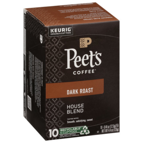 Peet's Coffee Coffee, Dark Roast, House Blend, K-Cup Pods