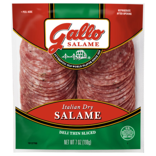 Gallo Salame Gallo Salame® Deli Thin Sliced Italian Dry Salami Lunch Meat, 7 oz
