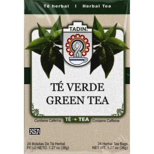 Tadin Herbal Tea, Green Tea, Bags