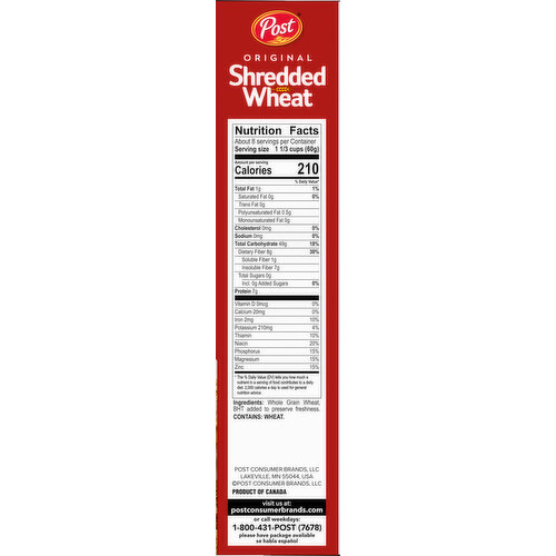 Shredded Wheat Cereal, Original, Spoon Size