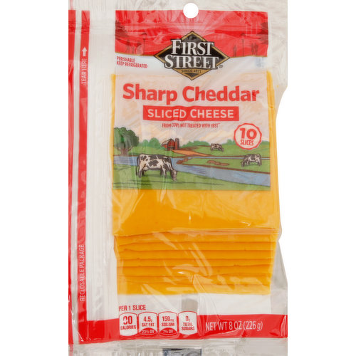First Street Cheese, Sharp Cheddar, Sliced
