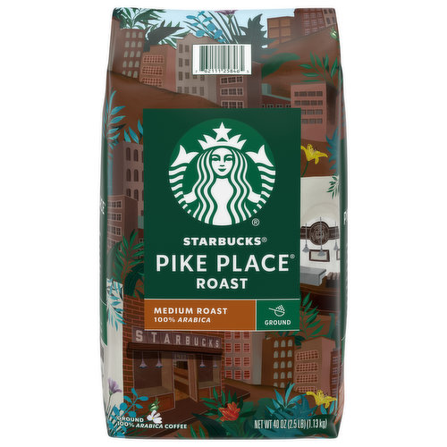 Starbucks Coffee, Ground, Medium Roast, Pike Place Roast