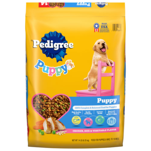 Pedigree Food for Puppies, Chicken, Rice & Vegetable Flavor, Puppy