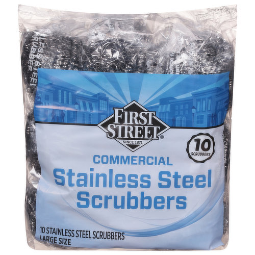 First Street Stainless Steel Scrubbers, Commercial, Large Size
