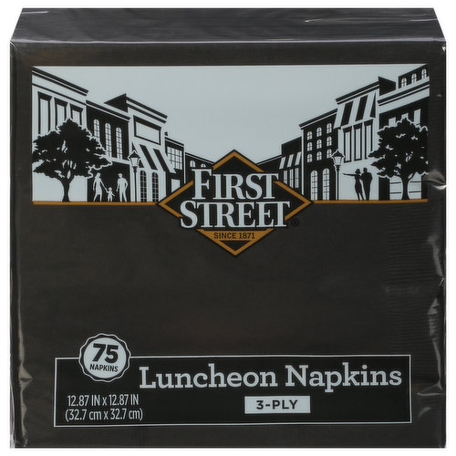 First Street Luncheon Napkins, Black Velvet, 3-Ply