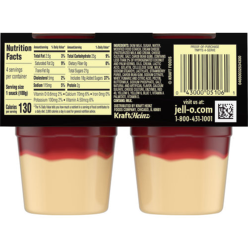 JELL-O Temptations Ready to Eat Strawberry Cheesecake Pudding Snack
