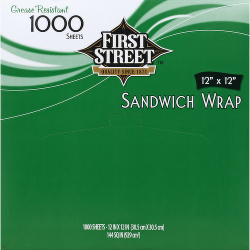 First Street Sandwich Wrap, Grease Resistant
