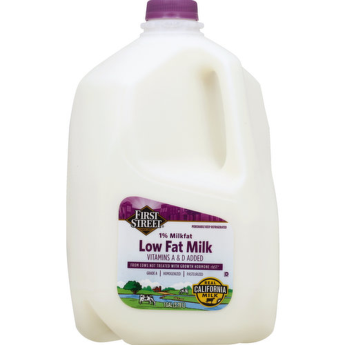 First Street Milk, Low Fat, 1% Milkfat