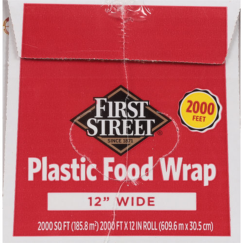 First Street Plastic Food Wrap, 12 Inch Wide, 2000 Feet