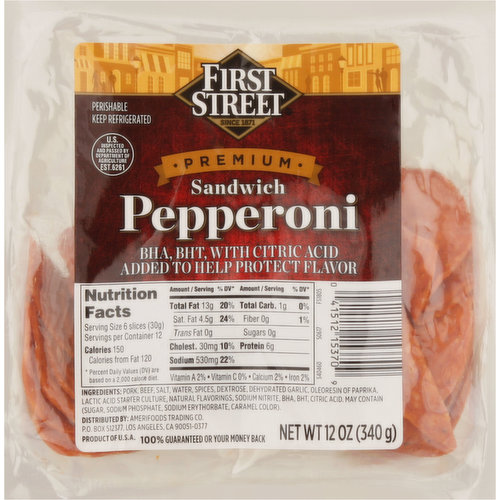 First Street Sandwich Pepperoni, Premium