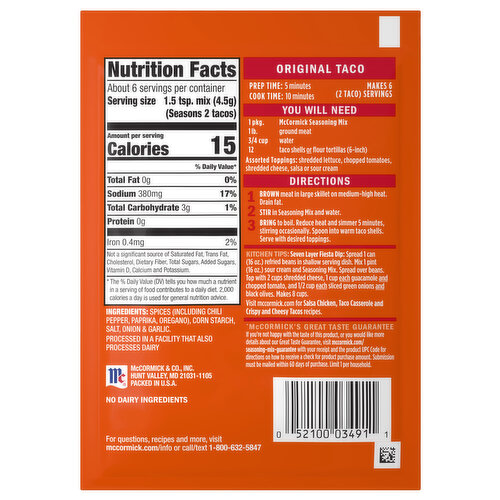 McCormick Original Taco Seasoning Mix