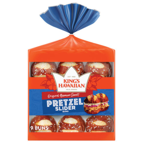 King's Hawaiian Buns, Pretzel Slider, Original Hawaiian Sweet