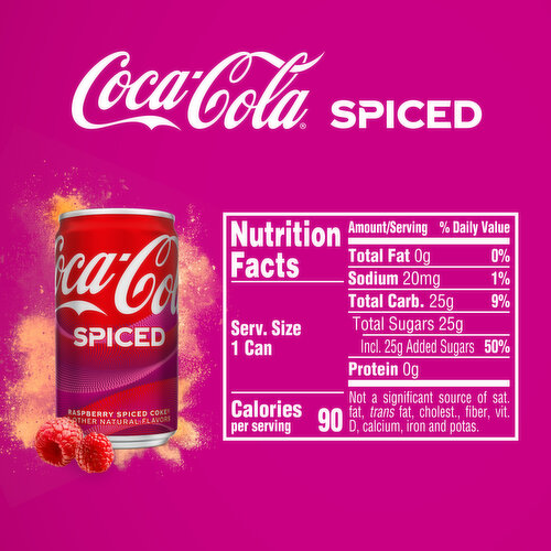Coca-Cola Raspberry Spiced Coke, Natural Flavor​, 7.5oz