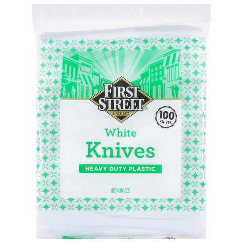 First Street Knives, White, Heavy Duty Plastic