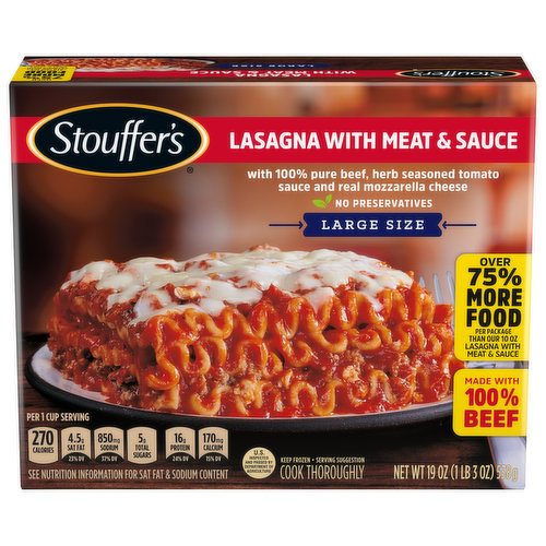 Stouffer's Lasagna with Meat & Sauce, Large Size