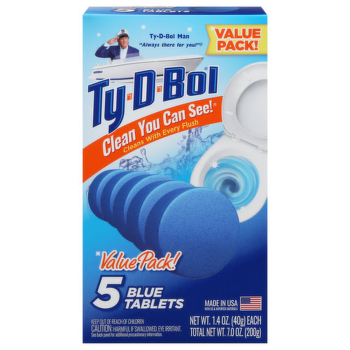 Ty-D-Bol Blue Tablets, Value Pack
