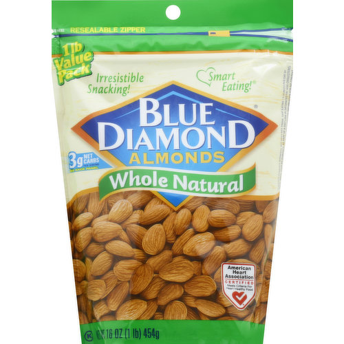 Blue Diamond Almonds, Whole Natural, Value Pack