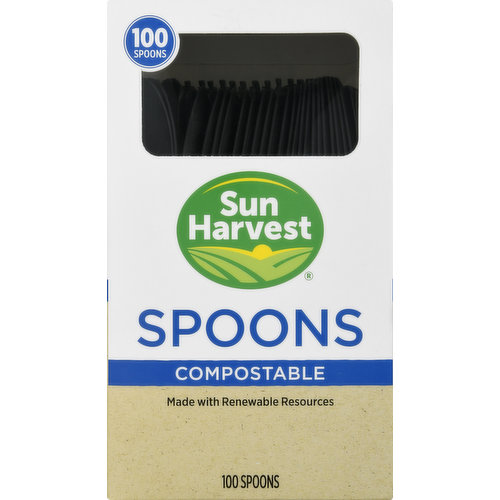 Sun Harvest Spoons, Compostable