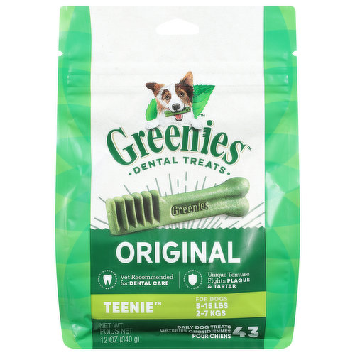 Greenies Daily Dog Treats, Original, Teenie