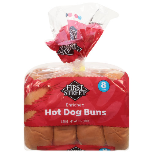 First Street Hot Dog Buns, Enriched