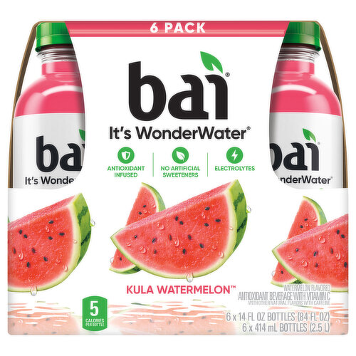 Bai Beverage, Kula Watermelon, Antioxidant, 6 Pack