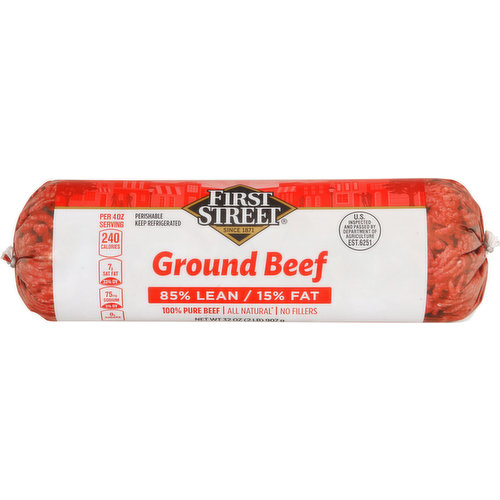 First Street Ground Beef, 85%/15%