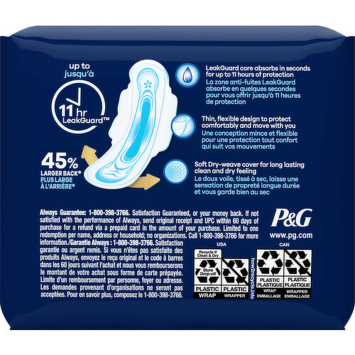 Always Pads, Ultra Thin, Flexi-Wings, Overnight, Size 4