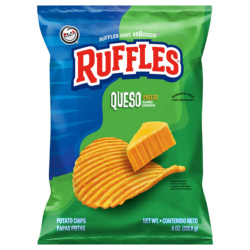 Ruffles Potato Chips, Queso Cheese Flavored